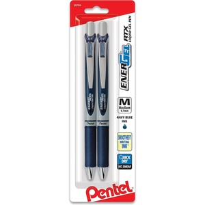 image:imagePentel EnerGel RTX Retractable Liquid Gel Pen 07mm Metal Tip Medium Line Navy Blue Ink 2Pk BL77BP2CANavy Blue