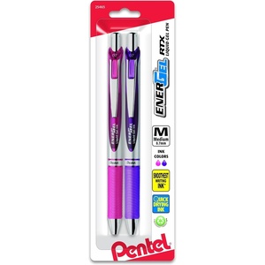 image:imagePentel EnerGel RTX Retractable Liquid Gel Pen 07mm Metal Tip Medium Line Navy Blue Ink 2Pk BL77BP2CAPinkViolet