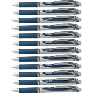 image:imagePentel EnerGel RTX Retractable Liquid Gel Pen 07mm Metal Tip Medium Line Navy Blue Ink Box of 12 BL77CABlue