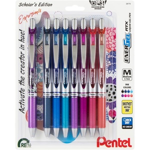 image:imagePentel EnerGel RTX Retractable Liquid Gel Pen Change Expressions Pack 07mm Metal Tip Medium Line Assorted Ink Pack of 8 Pens BL77XCHABP8MCreator
