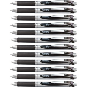 image:imagePentel EnerGel RTX Retractable Liquid Gel Pen Extra Fine Line Needle Tip Red Ink12 pack BLN73B 03mm needleBlack