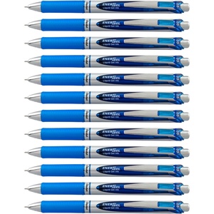 image:imagePentel EnerGel RTX Retractable Liquid Gel Pen Extra Fine Line Needle Tip Red Ink12 pack BLN73B 03mm needleBlue