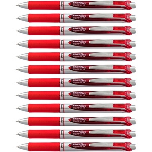 image:imagePentel EnerGel RTX Retractable Liquid Gel Pen Extra Fine Line Needle Tip Red Ink12 pack BLN73B 03mm needleRed