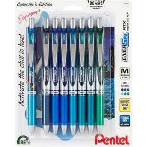 image:imagePentel EnerGel RTX Retractable Liquid Gel Pen Scholar Expressions Pack 07mm Metal Tip Medium LineAssorted Ink Pack of 8 Pens BL77XLEFBP8MChill
