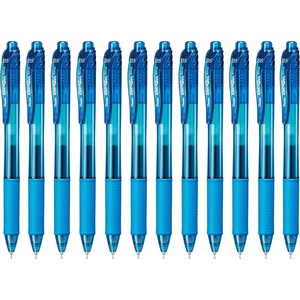 image:imagePentel EnerGelX Retractable Liquid Gel Pen 05mm Needle Tip Fine Line Sky Blue Ink Box of 12 BLN105S