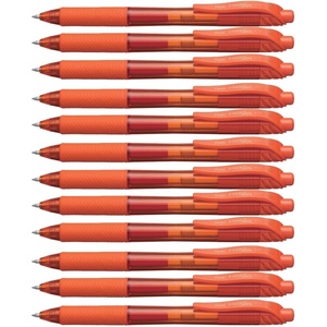 image:imagePentel EnerGelX Retractable Liquid Gel Pen 07mm Metal Tip Orange Ink Box of 12 BL107FOrange