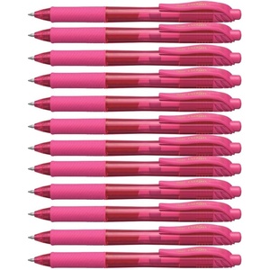image:imagePentel EnerGelX Retractable Liquid Gel Pen 07mm Metal Tip Orange Ink Box of 12 BL107FPink