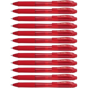 image:imagePentel EnerGelX Retractable Liquid Gel Pen 07mm Metal Tip Orange Ink Box of 12 BL107FRed