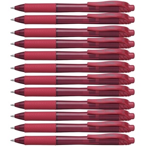 image:imagePentel EnerGelX Retractable Liquid Gel Pen 10mm Metal Tip Red Ink Box of 12 BL110B