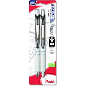 image:imagePentel Energel Pearl Deluxe Rtx Retractable Liquid Gel Pen 07Mm Pink InkViolet InkBlack