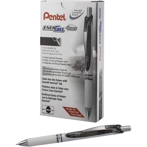 image:imagePentel Gel Ink Pen Pearl Retractable Gel Pen 07mm Medium Point Needle Tip Violet Ink 12 pack BLN77PWVBlack