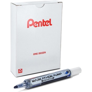 image:imagePentel Markathon Pump Dry Erase Marker Chisel Tip Assorted Colors 4 Pack with Eraser MWL6SXBP4MKITBlue