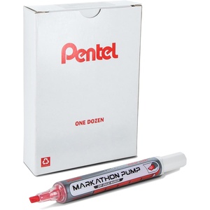 image:imagePentel Markathon Pump Dry Erase Marker Chisel Tip Assorted Colors 4 Pack with Eraser MWL6SXBP4MKITRed