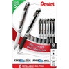 image:imagePentel EnerGel RTX and Pearl Retractable Liquid Gel Pen 07mm Metal Tip Medium Line Black Ink PlasticFree 8Pk BL77PWPF8A