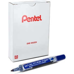 image:imagePentel Markathon Pump Permanent Marker Chisel Tip Black Ink 12 Pack NLF60XABlue
