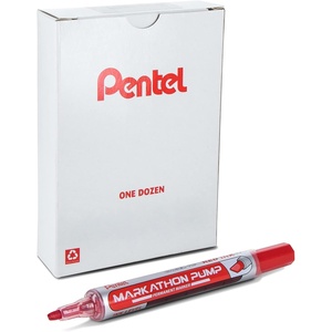 image:imagePentel Markathon Pump Permanent Marker Chisel Tip Black Ink 12 Pack NLF60XARed