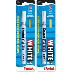 image:imagePentel Permanent Marker White Fine Point 1Pack 100WS1 Count Pack of 2