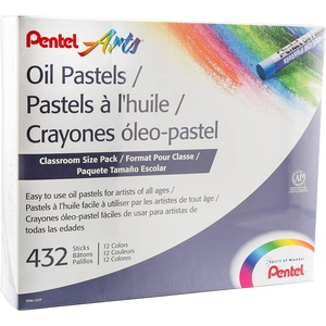 image:imagePentel  Oil Pastel Set With Carrying Case12Color Set Assorted 432Pack Product Category Crafts amp Recreation Room ProductsArts amp Crafts Supplies