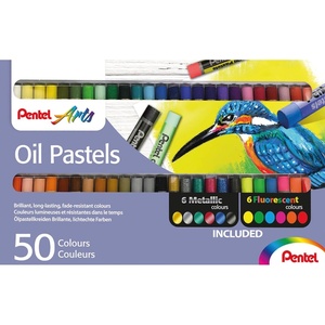image:imagePentel Arts Oil Pastels Assorted colours 1 pack of 25 sticks1 Count Pack of 50