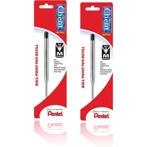 image:imagePentel Bkc10bpa Black Medium Point Client Ball Point Pen Refill Pack of 2
