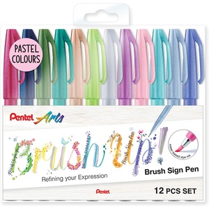image:imagePentel Brush Sign Pen Pastel colors SES15C  Brush Nib  Fibre Tip