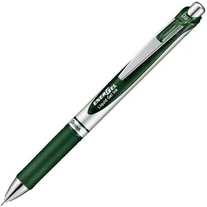 image:imagePentel EnerGel Ballpoint Pen 05mm Silver Axis Forest Green BLN75ZD3