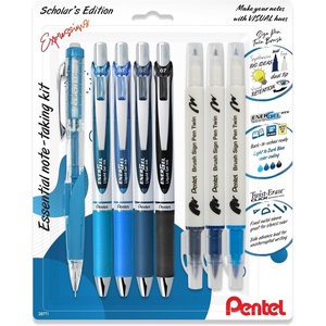 image:imagePentel Expressions NoteTaking Kit Includes EnerGel RTX Gel Pens 07mm Assorted Ink Colors TwistErase Click Mechanical Pencil 07mm Sign Pen Twin Markers Assorted Colors BL77XLBNBP8M