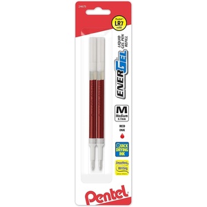 image:imagePentel Refill Ink for ENERGel and Lancelot Gel Pen 07mm Metal Tip Black Ink 2 Pack LR7BP2ARed