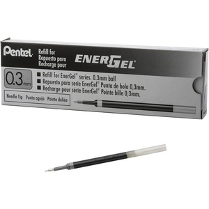 image:imagePentel Refill Ink for EnerGel Liquid Gel Pen 03mm Extra Fine Line Needle Tip Black Ink Box of 12 LRN3ABlack