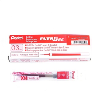 image:imagePentel Refill Ink for EnerGel Liquid Gel Pen 03mm Extra Fine Line Needle Tip Black Ink Box of 12 LRN3ARed