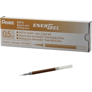 image:imagePentel Refill Ink for EnerGel Liquid Gel Pen 05mm Needle Tip Red Ink Box of 12 LRN5B12Orange Pen