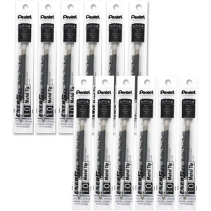 image:imagePentel Refill Ink for EnerGel Liquid Gel Pen 10mm Bold Line Metal Tip Black Ink Box of 12 LR10ABlack