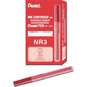 image:imagePentel Refill Ink for Handy Lines Permanent Marker Black Ink Box of 12 NR3ARed