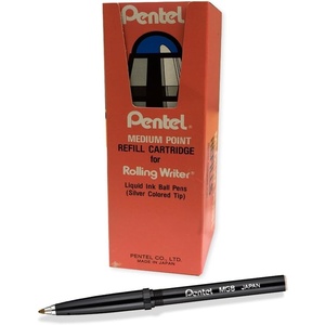 image:imagePentel Rolling Writer Refills R3 Slim Refill Medium Black Box of 12 Refills