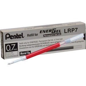 image:imagePentel Refill Ink for EnerGel PRO Permanent Gel Pen 07mm Medium Line Black Ink Box of 12 LRP7ARed
