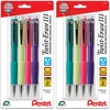 image:imagePentel TwistErase III Mechanical Pencil 07mm Medium Line Assorted Fashion Color Barrels Pack of 4 QE517FBP4M4 Count Pack of 2