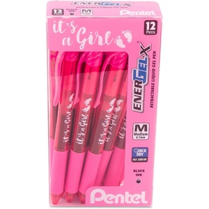 image:imagePentel EnerGelX Retractable Gel Pen 07mm Med line Sky Blue Ink Its a Boy Dozen Box BL107SPC12Girl