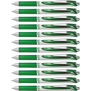 image:imagePentel EnerGel XM Retractable Pink Barrel Supporting Breast Cancer Now 07mm tip Black Ink Pack of 12 pensGreen