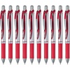image:imagePentel BL77B EnerGel Ink Ballpoint Pen 07 Red 10 Pieces003 inch 07 mm Red Silver Shaft