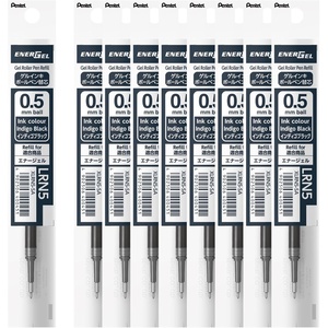 image:image EnerGel Black Colors Ballpoint Pen Refill 002 inches 05 mm Indigo Black 10 Pieces XLRN5SA