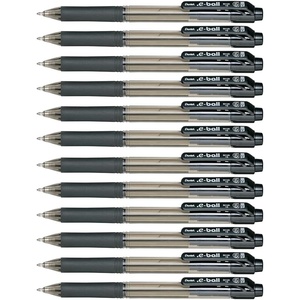 image:imagePentel 10mm Tip EBall Retractable Ballpoint Pen  Black Pack of 12 PensBlack