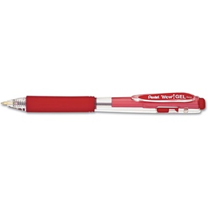 image:imagePentel Wow Gel Retractable Gel Pen 07mm Medium Line Red Ink Box of 12 K437B