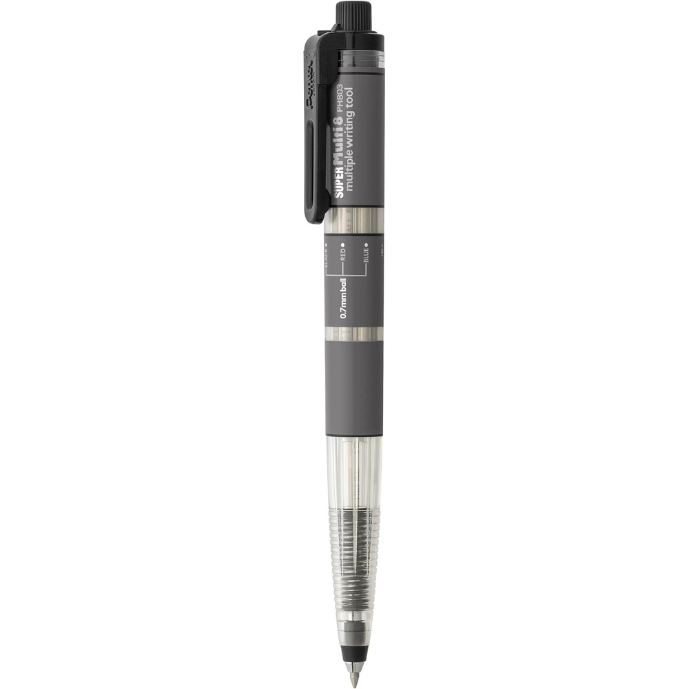 image:imagePentel Super Multi 8 XPH803 8in1 HolderStyle Mechanical Pencil 20mm Ballpoint Pens 07mm amp Color Leads 20mm AllinOne MultiPen for Seamless SwitchingSuper Multi 8